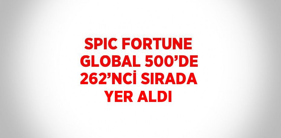 SPIC FORTUNE GLOBAL 500’DE 262’NCİ SIRADA YER ALDI