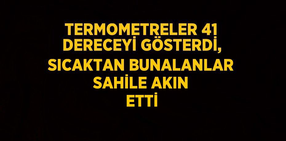 TERMOMETRELER 41 DERECEYİ GÖSTERDİ, SICAKTAN BUNALANLAR SAHİLE AKIN ETTİ