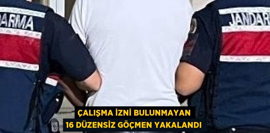 ÇALIŞMA İZNİ BULUNMAYAN 16 DÜZENSİZ GÖÇMEN YAKALANDI