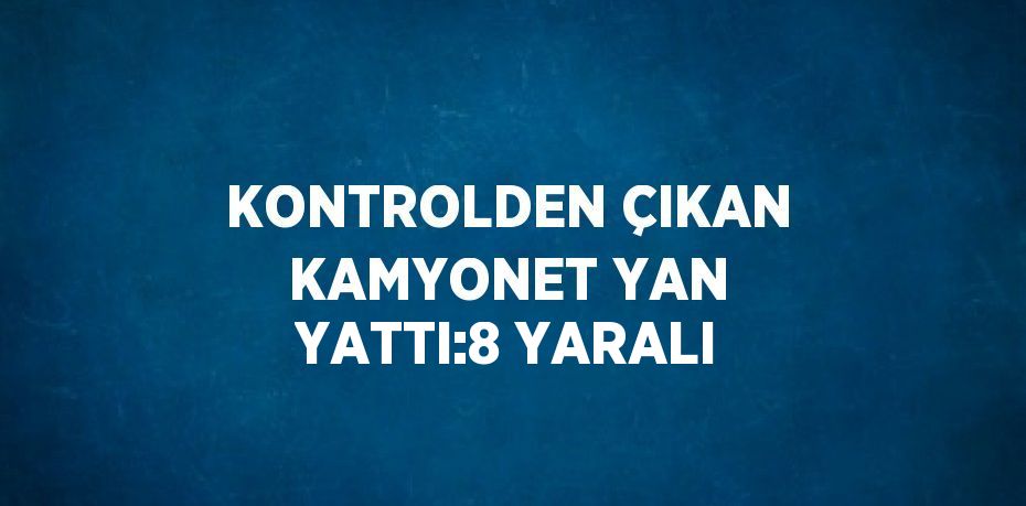 KONTROLDEN ÇIKAN KAMYONET YAN YATTI:8 YARALI