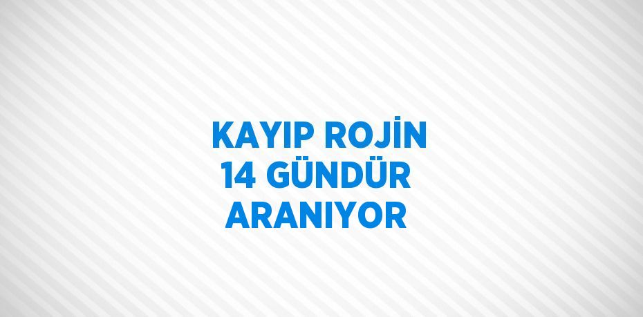 KAYIP ROJİN 14 GÜNDÜR ARANIYOR