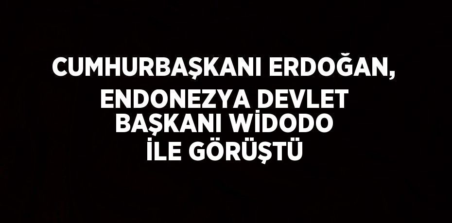 CUMHURBAŞKANI ERDOĞAN, ENDONEZYA DEVLET BAŞKANI WİDODO İLE GÖRÜŞTÜ