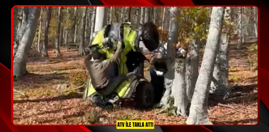 ATV ile takla attı