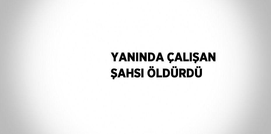 YANINDA ÇALIŞAN ŞAHSI ÖLDÜRDÜ