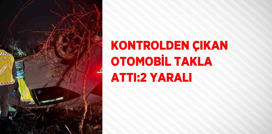 KONTROLDEN ÇIKAN OTOMOBİL TAKLA ATTI:2 YARALI