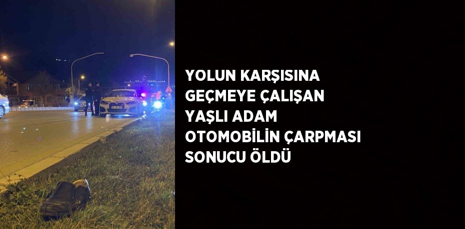 YOLUN KARŞISINA GEÇMEYE ÇALIŞAN YAŞLI ADAM OTOMOBİLİN ÇARPMASI SONUCU ÖLDÜ