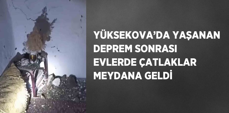 YÜKSEKOVA’DA YAŞANAN DEPREM SONRASI EVLERDE ÇATLAKLAR MEYDANA GELDİ