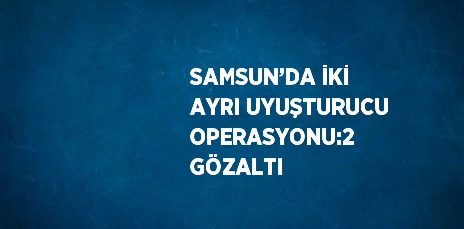 SAMSUN’DA İKİ AYRI UYUŞTURUCU OPERASYONU:2 GÖZALTI