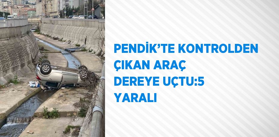 PENDİK’TE KONTROLDEN ÇIKAN ARAÇ DEREYE UÇTU:5 YARALI