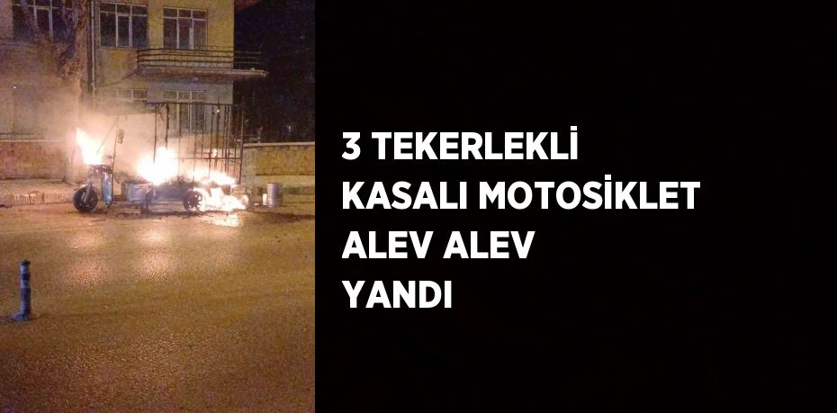 3 TEKERLEKLİ KASALI MOTOSİKLET ALEV ALEV YANDI