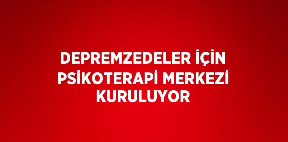 DEPREMZEDELER İÇİN PSİKOTERAPİ MERKEZİ KURULUYOR