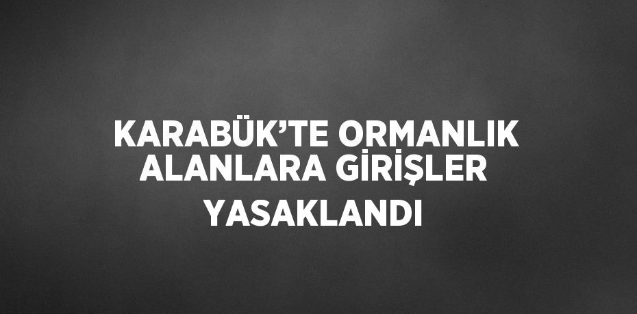 KARABÜK’TE ORMANLIK ALANLARA GİRİŞLER YASAKLANDI