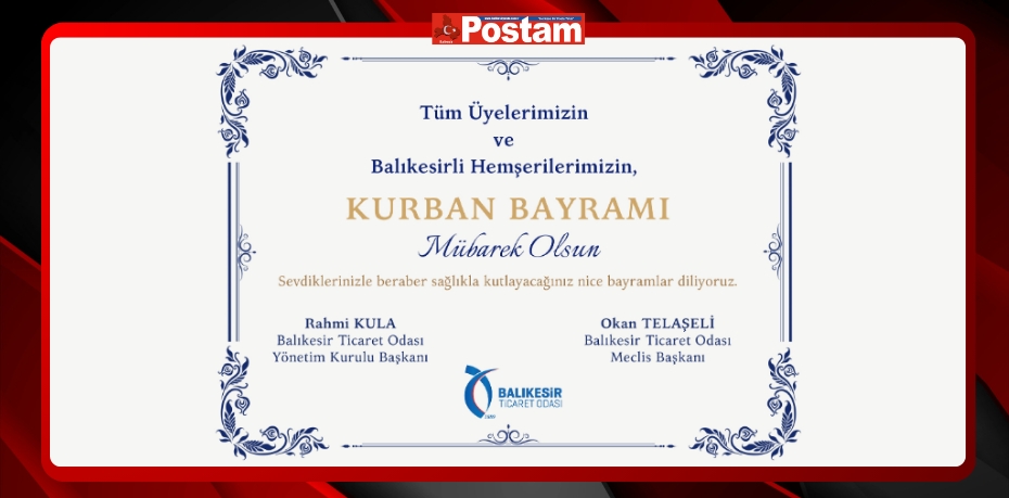 Balıkesir Ticaret Odası Kurban Bayramı İlanı