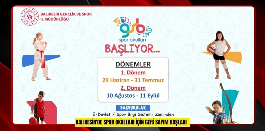 Balıkesir'de Spor okulları için geri sayım başladı  