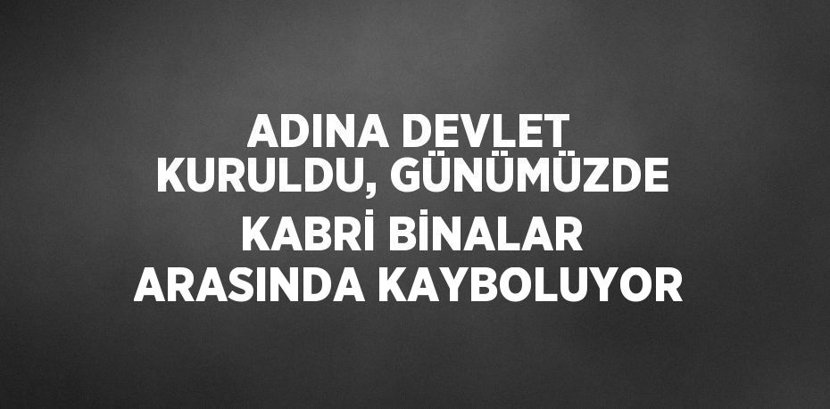 ADINA DEVLET KURULDU, GÜNÜMÜZDE KABRİ BİNALAR ARASINDA KAYBOLUYOR