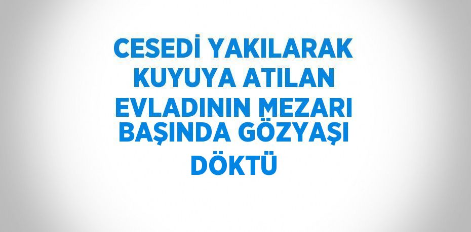 CESEDİ YAKILARAK KUYUYA ATILAN EVLADININ MEZARI BAŞINDA GÖZYAŞI DÖKTÜ