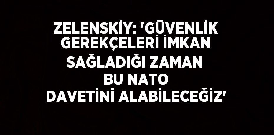 ZELENSKİY: 'GÜVENLİK GEREKÇELERİ İMKAN SAĞLADIĞI ZAMAN BU NATO DAVETİNİ ALABİLECEĞİZ'