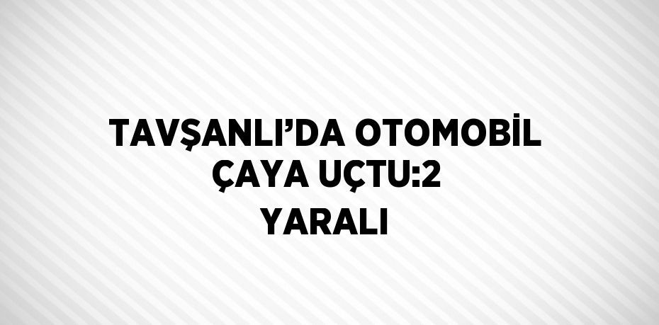 TAVŞANLI’DA OTOMOBİL ÇAYA UÇTU:2 YARALI