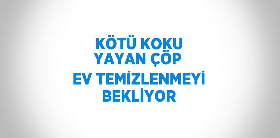 KÖTÜ KOKU YAYAN ÇÖP EV TEMİZLENMEYİ BEKLİYOR