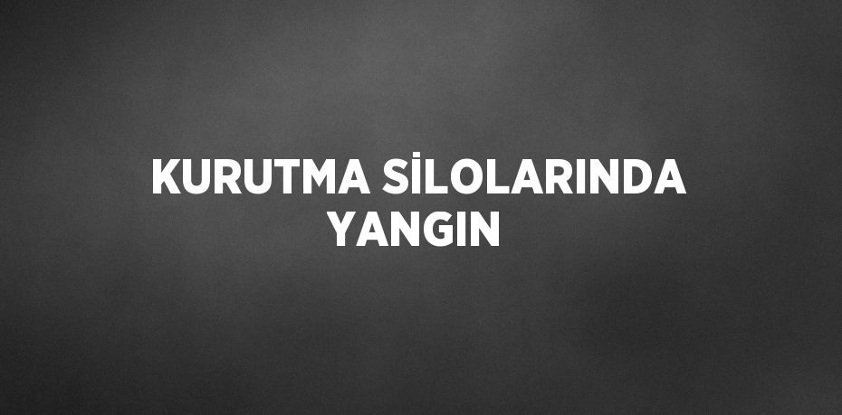 KURUTMA SİLOLARINDA YANGIN
