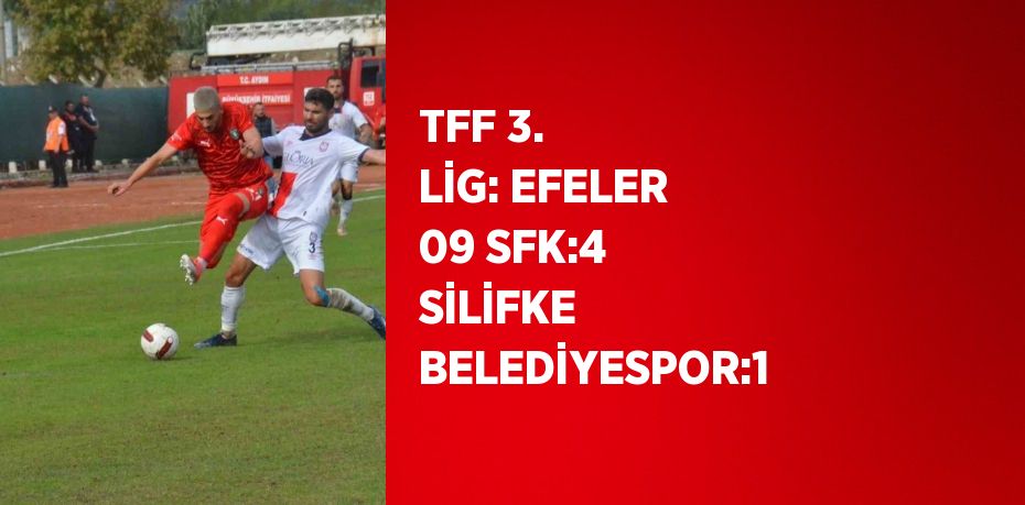 TFF 3. LİG: EFELER 09 SFK:4 SİLİFKE BELEDİYESPOR:1