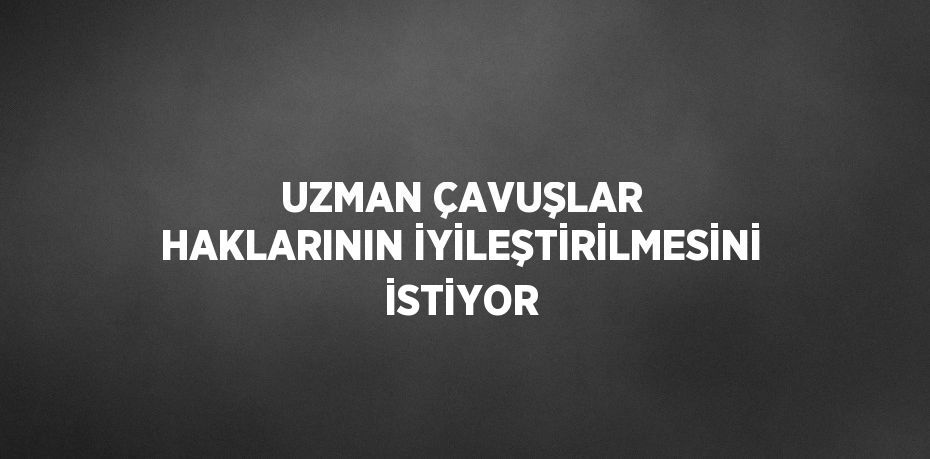 UZMAN ÇAVUŞLAR HAKLARININ İYİLEŞTİRİLMESİNİ İSTİYOR