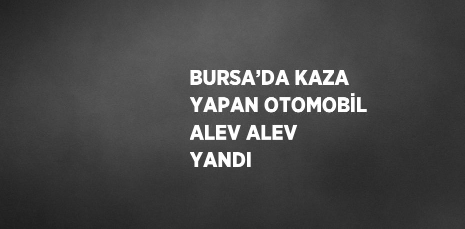 BURSA’DA KAZA YAPAN OTOMOBİL ALEV ALEV YANDI