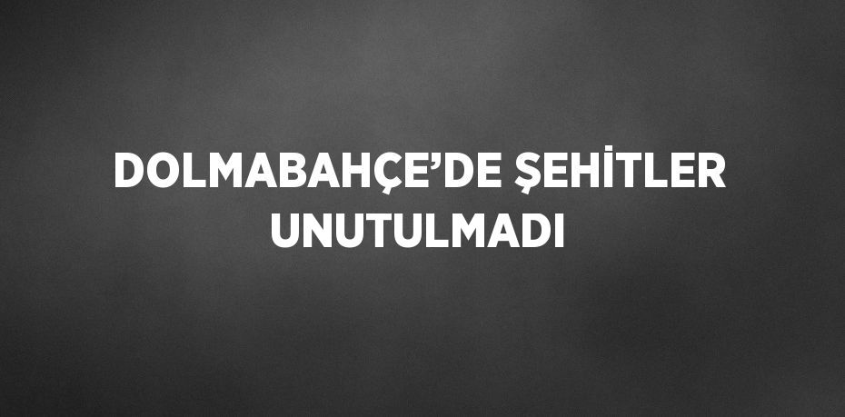 DOLMABAHÇE’DE ŞEHİTLER UNUTULMADI