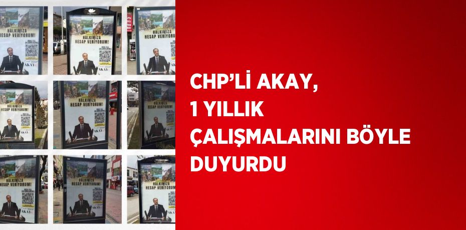 CHP’Lİ AKAY, 1 YILLIK ÇALIŞMALARINI BÖYLE DUYURDU