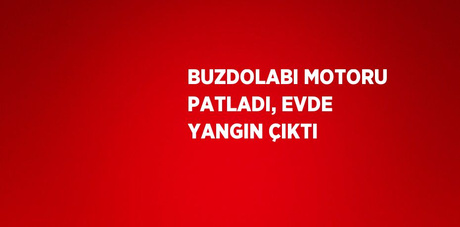 BUZDOLABI MOTORU PATLADI, EVDE YANGIN ÇIKTI