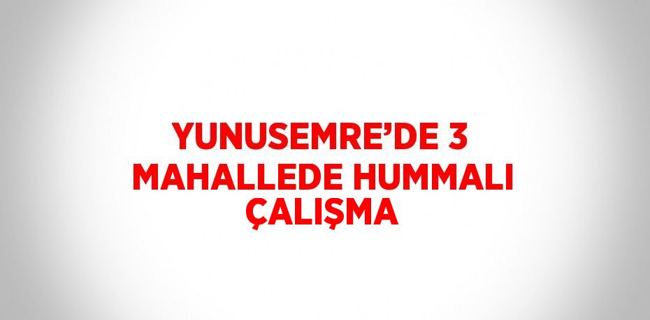 YUNUSEMRE’DE 3 MAHALLEDE HUMMALI ÇALIŞMA