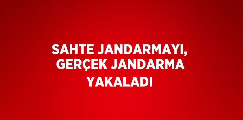 SAHTE JANDARMAYI, GERÇEK JANDARMA YAKALADI