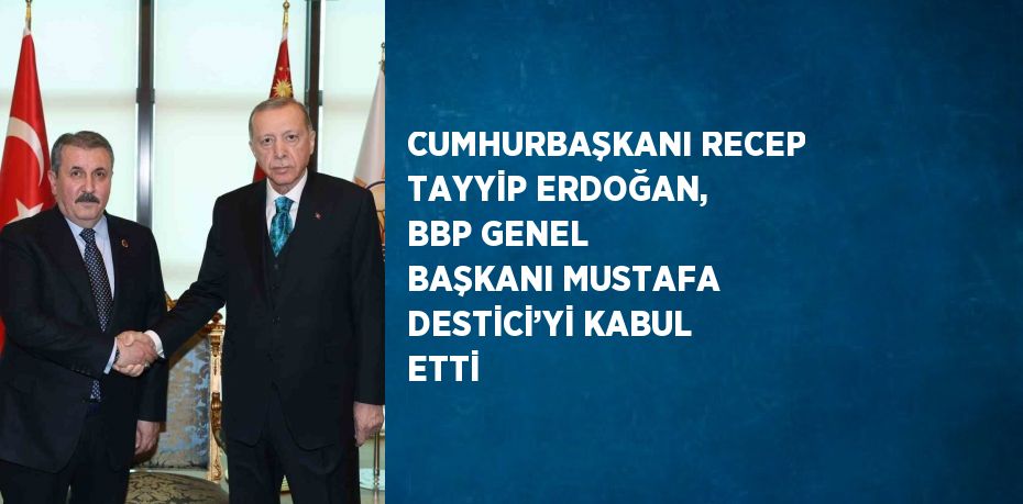 CUMHURBAŞKANI RECEP TAYYİP ERDOĞAN, BBP GENEL BAŞKANI MUSTAFA DESTİCİ’Yİ KABUL ETTİ