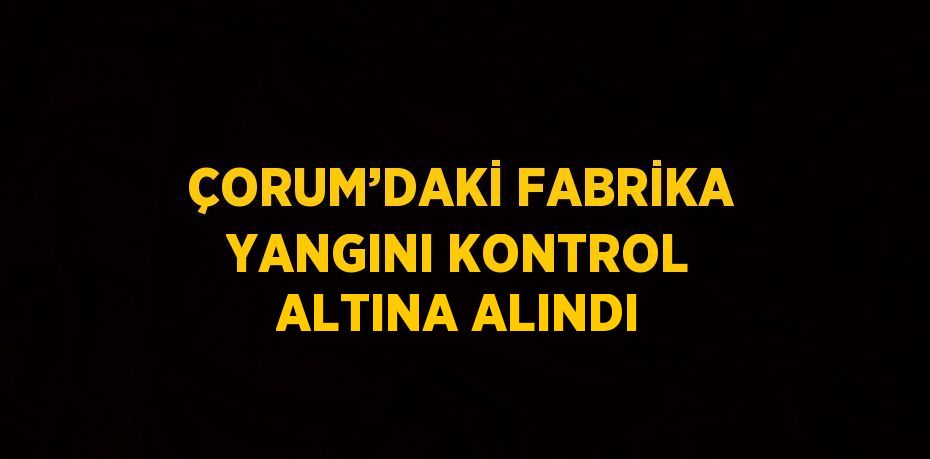 ÇORUM’DAKİ FABRİKA YANGINI KONTROL ALTINA ALINDI