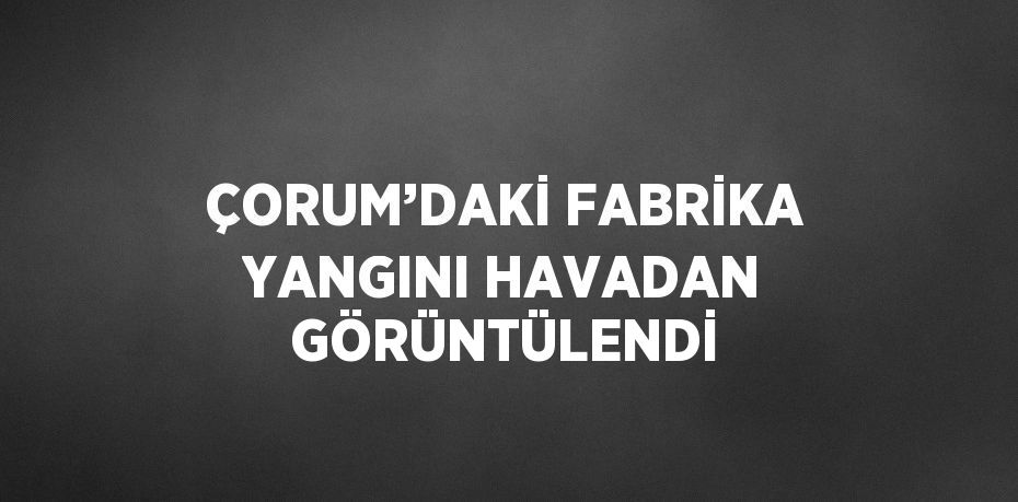 ÇORUM’DAKİ FABRİKA YANGINI HAVADAN GÖRÜNTÜLENDİ