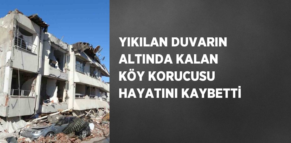 YIKILAN DUVARIN ALTINDA KALAN KÖY KORUCUSU HAYATINI KAYBETTİ