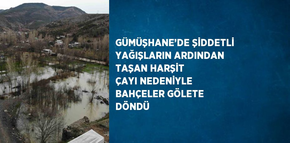 GÜMÜŞHANE’DE ŞİDDETLİ YAĞIŞLARIN ARDINDAN TAŞAN HARŞİT ÇAYI NEDENİYLE BAHÇELER GÖLETE DÖNDÜ