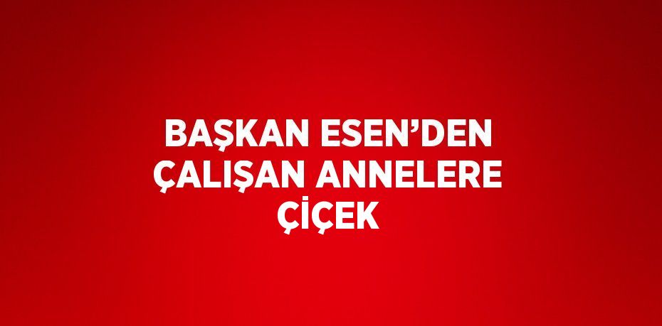 BAŞKAN ESEN’DEN ÇALIŞAN ANNELERE ÇİÇEK