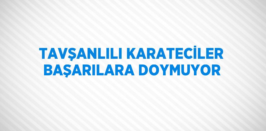 TAVŞANLILI KARATECİLER BAŞARILARA DOYMUYOR