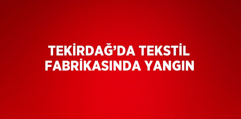 TEKİRDAĞ’DA TEKSTİL FABRİKASINDA YANGIN