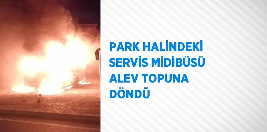 PARK HALİNDEKİ SERVİS MİDİBÜSÜ ALEV TOPUNA DÖNDÜ