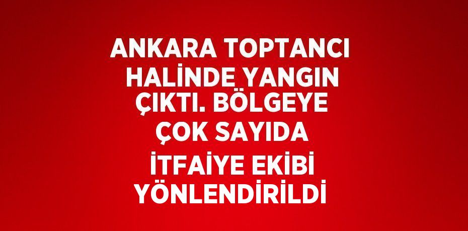 ANKARA TOPTANCI HALİNDE YANGIN ÇIKTI. BÖLGEYE ÇOK SAYIDA İTFAİYE EKİBİ YÖNLENDİRİLDİ