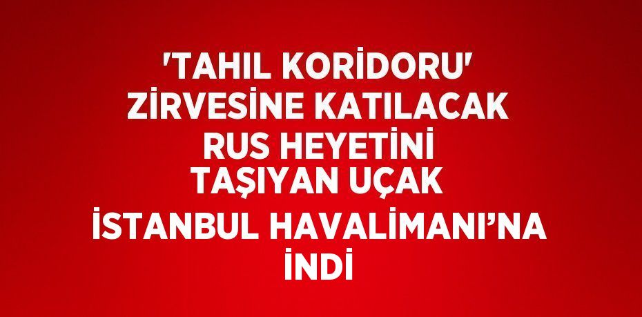 'TAHIL KORİDORU' ZİRVESİNE KATILACAK RUS HEYETİNİ TAŞIYAN UÇAK İSTANBUL HAVALİMANI’NA İNDİ