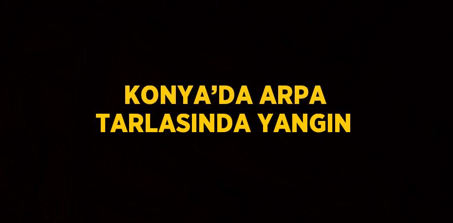 KONYA’DA ARPA TARLASINDA YANGIN