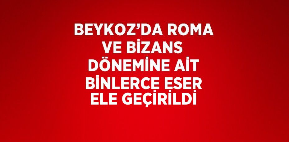 BEYKOZ’DA ROMA VE BİZANS DÖNEMİNE AİT BİNLERCE ESER ELE GEÇİRİLDİ