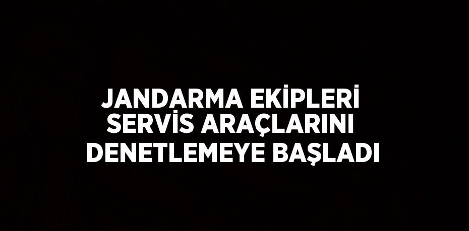 JANDARMA EKİPLERİ SERVİS ARAÇLARINI DENETLEMEYE BAŞLADI