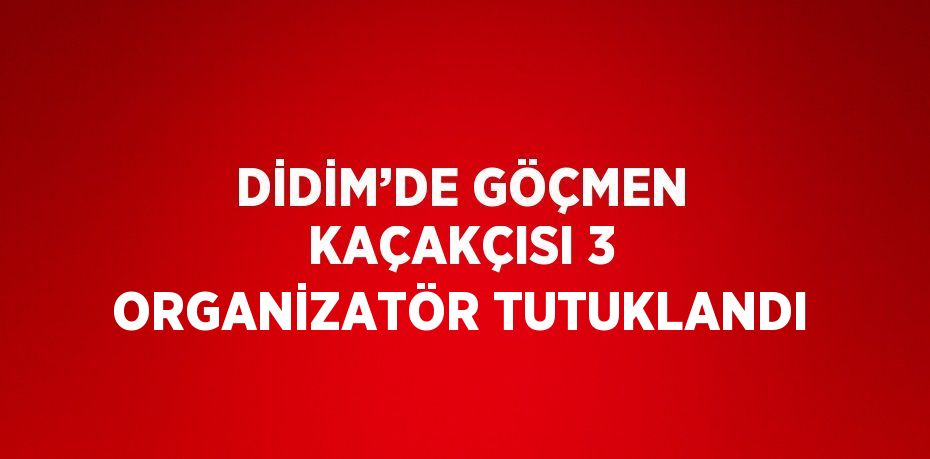 DİDİM’DE GÖÇMEN KAÇAKÇISI 3 ORGANİZATÖR TUTUKLANDI