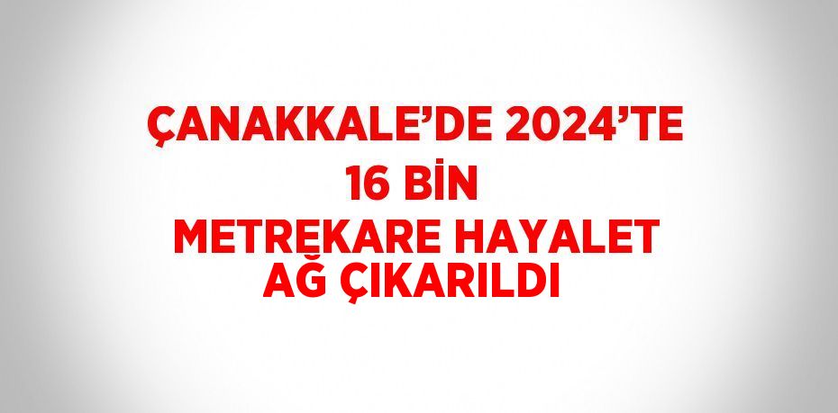 ÇANAKKALE’DE 2024’TE 16 BİN METREKARE HAYALET AĞ ÇIKARILDI