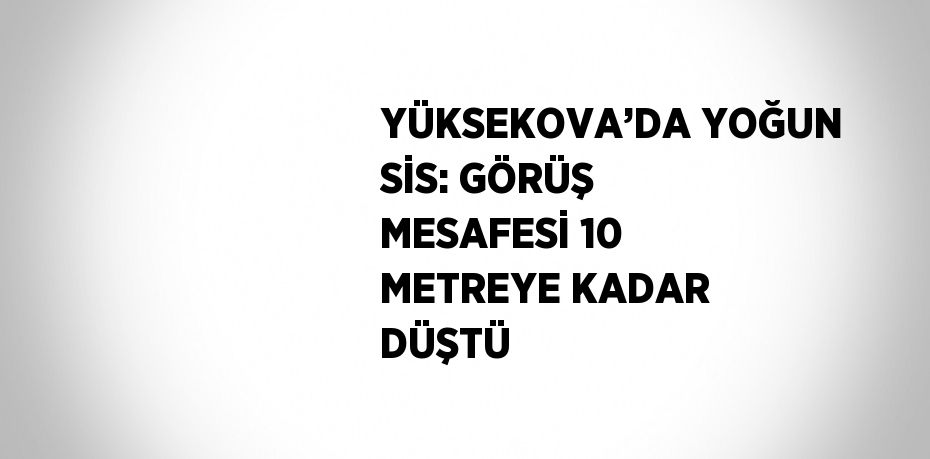 YÜKSEKOVA’DA YOĞUN SİS: GÖRÜŞ MESAFESİ 10 METREYE KADAR DÜŞTÜ