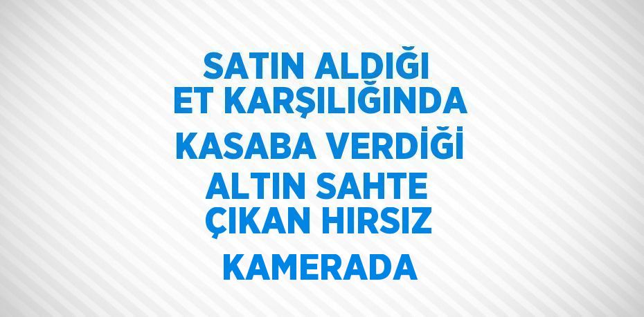 SATIN ALDIĞI ET KARŞILIĞINDA KASABA VERDİĞİ ALTIN SAHTE ÇIKAN HIRSIZ KAMERADA